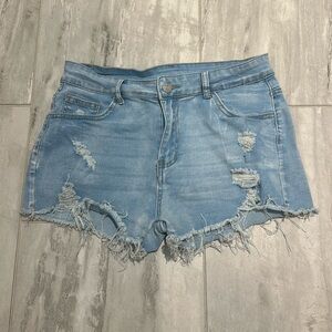 Jean shorts with rips
